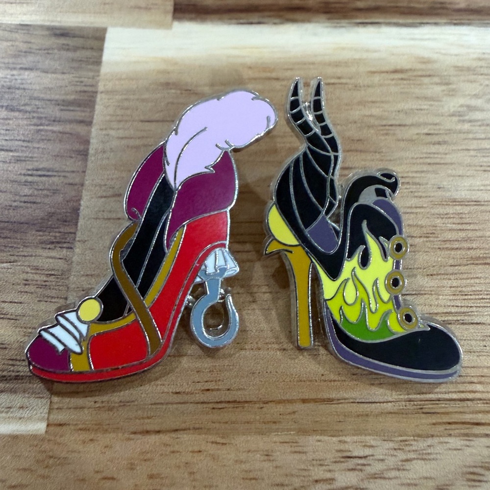 Disney Parks Villain Shoe Enamel Pins Set (2) Heels